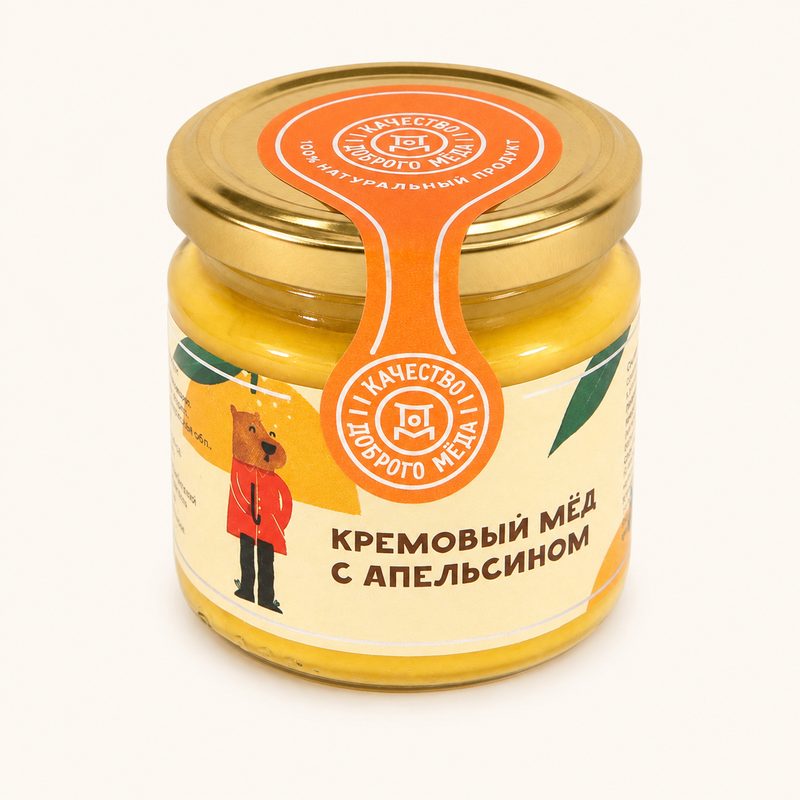 Крем-мёд с апельсином 220 г — крем-мёд оптом