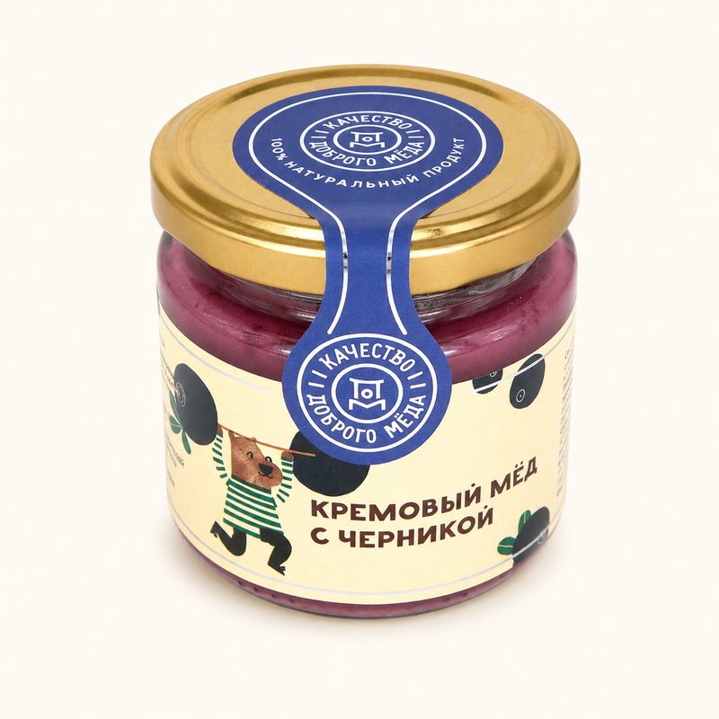 Крем-мёд с черникой 220 г — крем-мёд оптом
