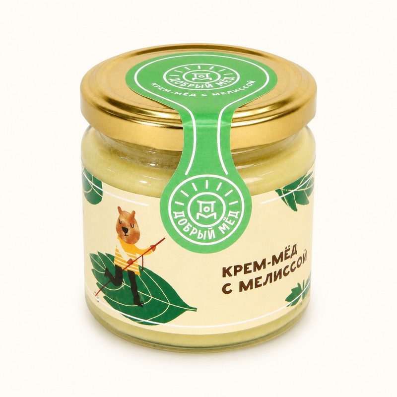 Крем-мёд с мелиссой 220 г — крем-мёд оптом