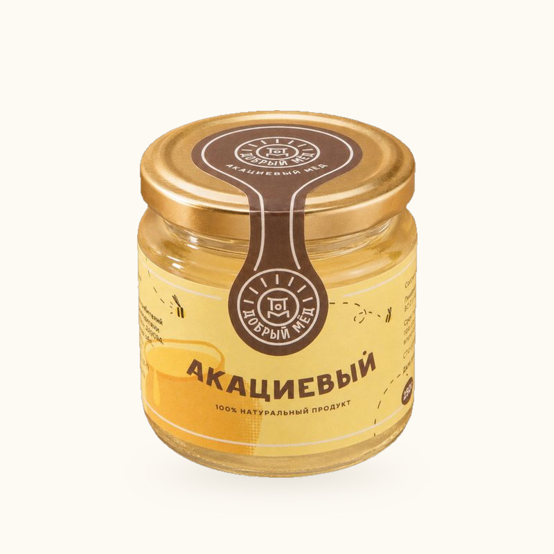 Акациевый мёд 250 г — фасованный мёд оптом