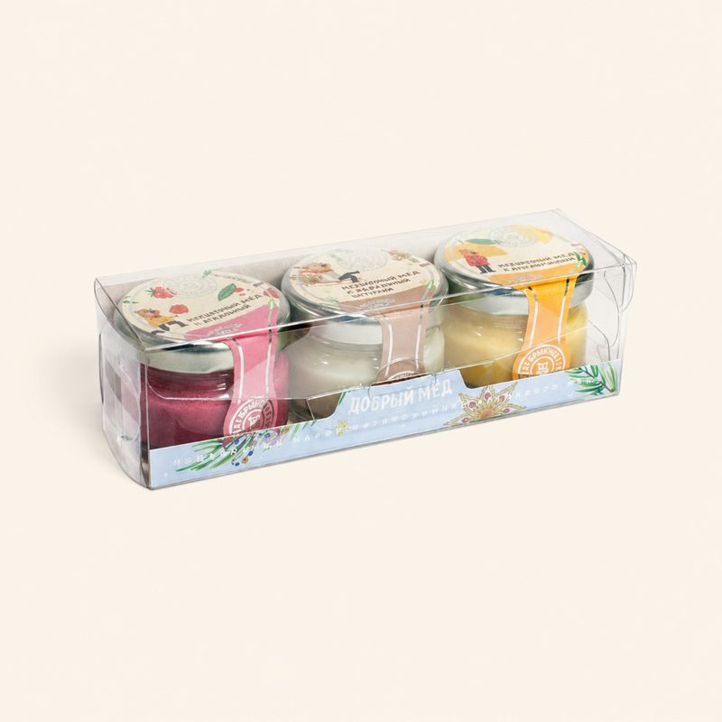 Подарочный набор «Новогодний мини» — крем-мёд трёх вкусов по 30 г